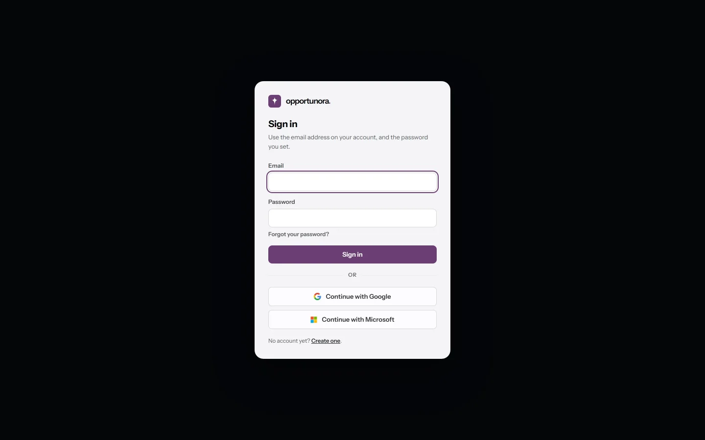 The sign-in screen.